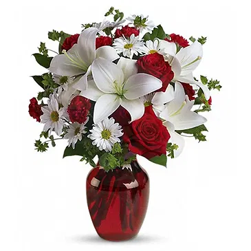Italy flowers  -  Bouquet with Lilies, Gerberas and Roses Flower Bouquet/Arrangement