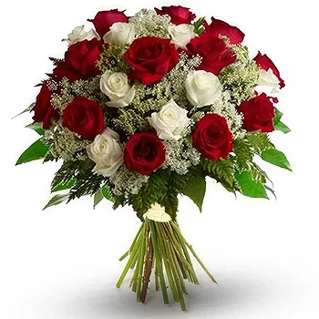United Kingdom flowers  -  Red and white roses Flower Delivery