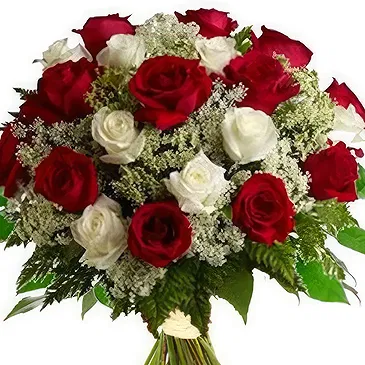 Wiedervereinigung Blumen Florist- Rote und weiße Rosen Bouquet/Blumenschmuck