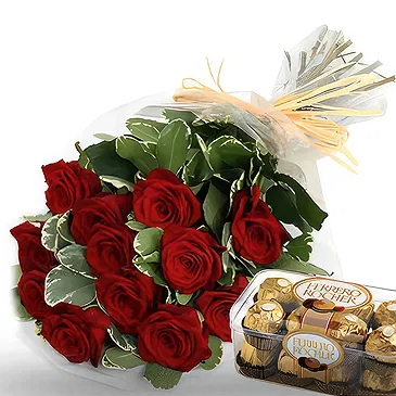 Greece flowers  -  ROSES AND CHOCO Flower Bouquet/Arrangement