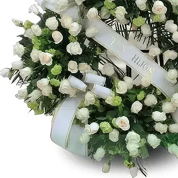 Cala Llonga flowers  -  Serenity Tribute Crown Flower Bouquet/Arrangement