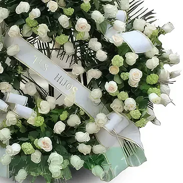 Cala Llonga flowers  -  Serenity Tribute Crown Flower Bouquet/Arrangement