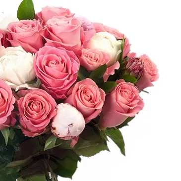 fiorista fiori di Firenze- Bouquet di rose bianche e rosa Bouquet floreale