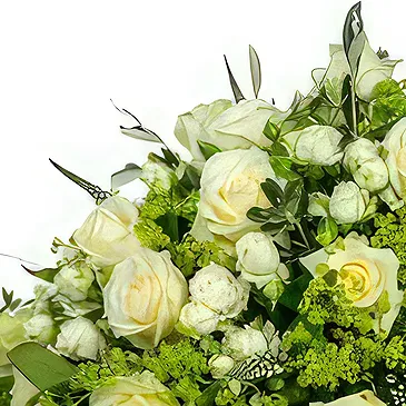 Zande blommor- Elegant vit oval Bukett/blomsterarrangemang
