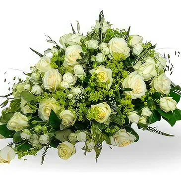 Zande blommor- Elegant vit oval Bukett/blomsterarrangemang
