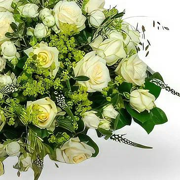 Zande blommor- Elegant vit oval Bukett/blomsterarrangemang