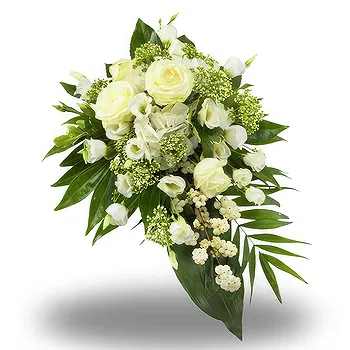 Melbu blomster- Hvit Sympathy Spray Blomst Levering