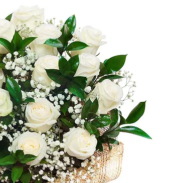 Italy flowers  -  Bunch of white roses Flower Bouquet/Arrangement