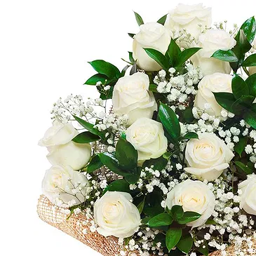 Italy flowers  -  Bunch of white roses Flower Bouquet/Arrangement