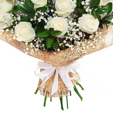 Italy flowers  -  Bunch of white roses Flower Bouquet/Arrangement
