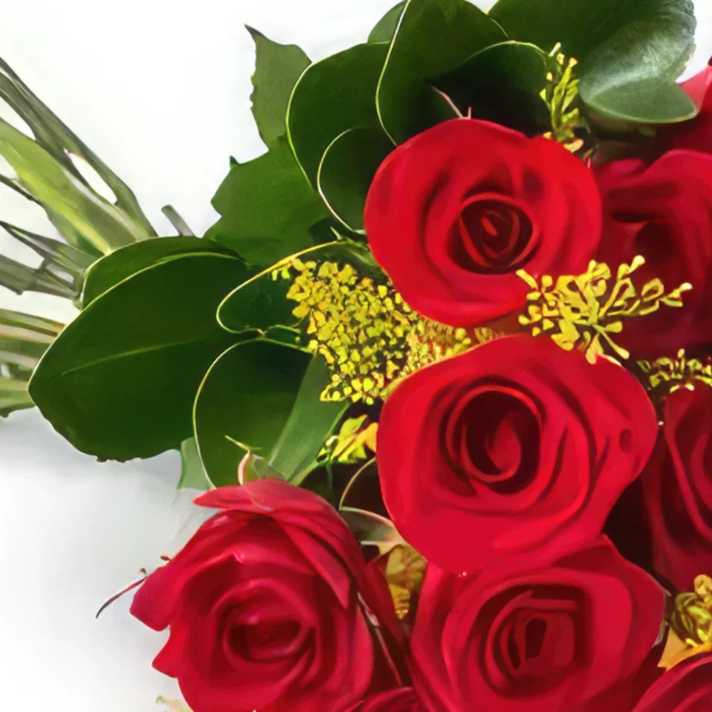 Belém blomster- Tradisjonell bukett med 19 røde roser Blomsterarrangementer bukett