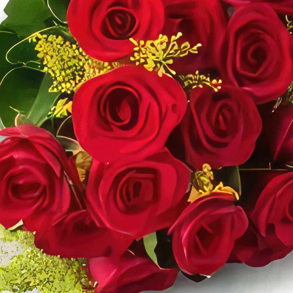 Σαλβαντόρ λουλούδια- Παραδοσιακό μπουκέτο από 19 κόκκινα τριαντάφυ Μπουκέτο/ρύθμιση λουλουδιών