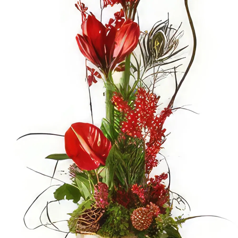 fleuriste fleurs de Prague- Arrangement de Noël rouge Bouquet/Arrangement floral