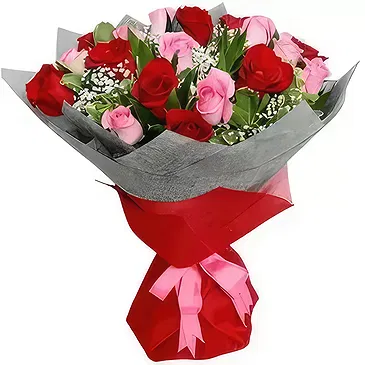 Ad Dilam blomster- 20 blandede roser Blomsterarrangementer bukett