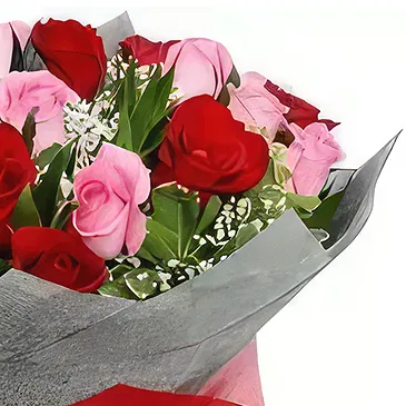 Ad Dilam blomster- 20 blandede roser Blomsterarrangementer bukett