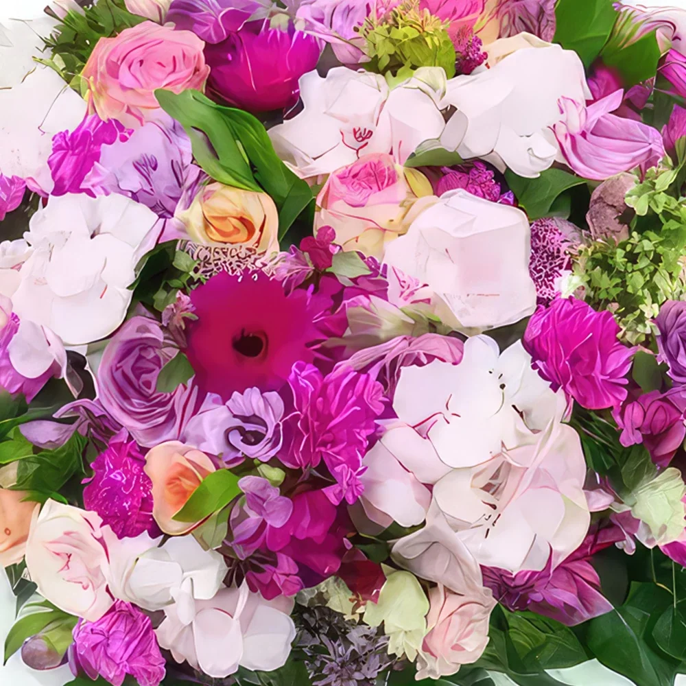Στρασβούργο λουλούδια- Αγγλικό Μαξιλάρι Πένθους Επιδαύρου Μπουκέτο/ρύθμιση λουλουδιών