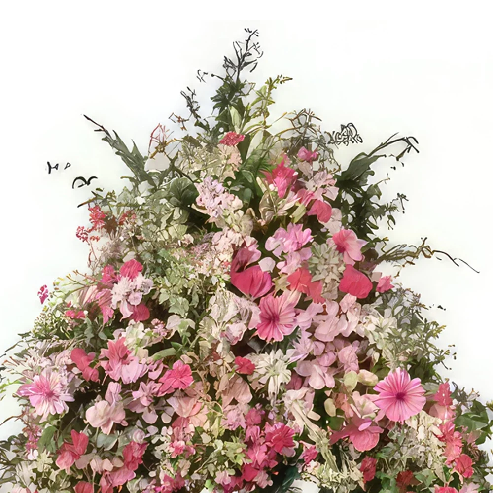 بائع زهور نانت- إكليل الزهور الوردية الصفاء الأبدي باقة الزهور