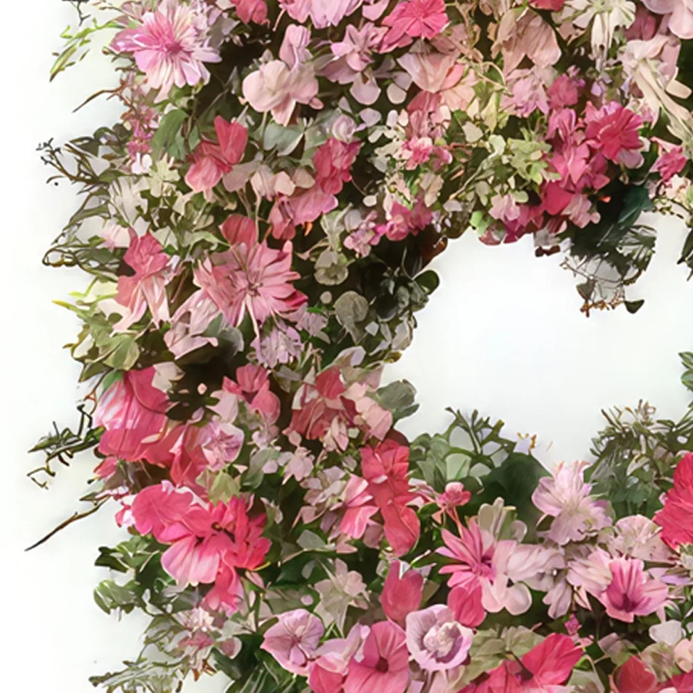 flores Marsella floristeria -  Corona de flores rosadas serenidad eterna Ramo de flores/arreglo floral