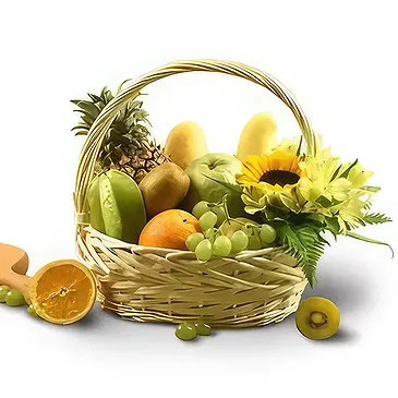 Buangkok flowers  -  Sunny Floral & Fruit Basket Flower Bouquet/Arrangement
