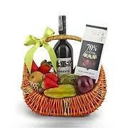 San Manuel Online Blumenhändler - Wein- und exquisiter Obstkorb Blumenstrauß