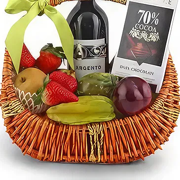 San Manuel Blumen Florist- Wein- und exquisiter Obstkorb Bouquet/Blumenschmuck