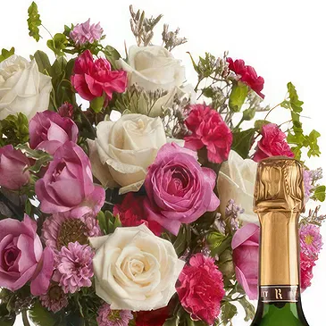 fiorista fiori di Camaxilo- Bouquet di rose bianche e rosa con scintillan Bouquet floreale