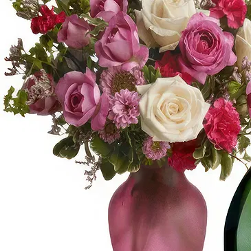 fiorista fiori di Camaxilo- Bouquet di rose bianche e rosa con scintillan Bouquet floreale