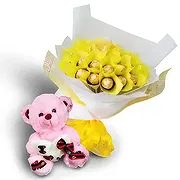 Bustos Fleuriste en ligne - Glaçure jaune Bouquet