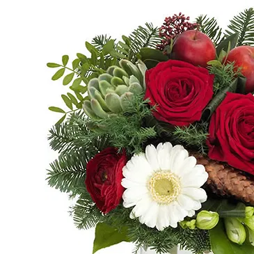 fiorista fiori di Firenze- Bouquet di Natale bianco e rosso Bouquet floreale