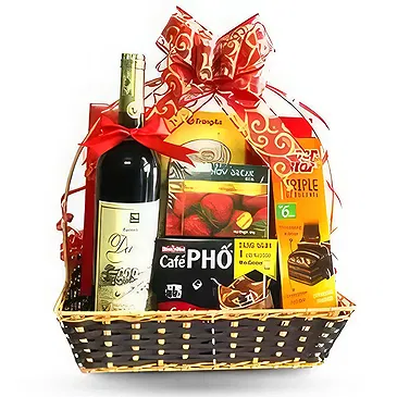 Vietnam flowers  -  Festive Holiday Treats Gift Basket Flower Bouquet/Arrangement