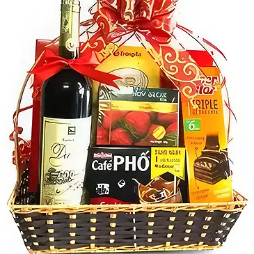 Vietnam flowers  -  Festive Holiday Treats Gift Basket Flower Bouquet/Arrangement