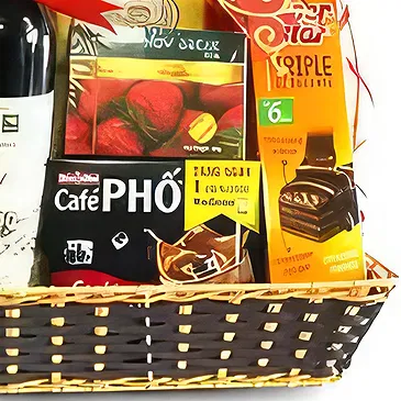 Vietnam flowers  -  Festive Holiday Treats Gift Basket Flower Bouquet/Arrangement