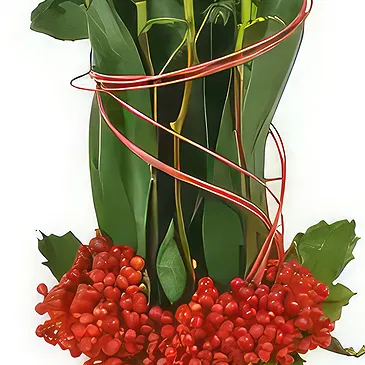 Le François flowers  -  Flame red roses composition Flower Bouquet/Arrangement