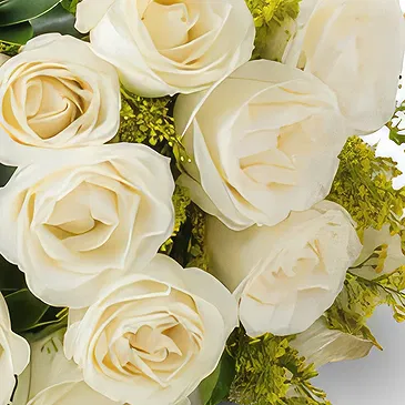 Chile flowers  -  Bouquet of 15 White Roses and Sparkling Wine Flower Bouquet/Arrangement