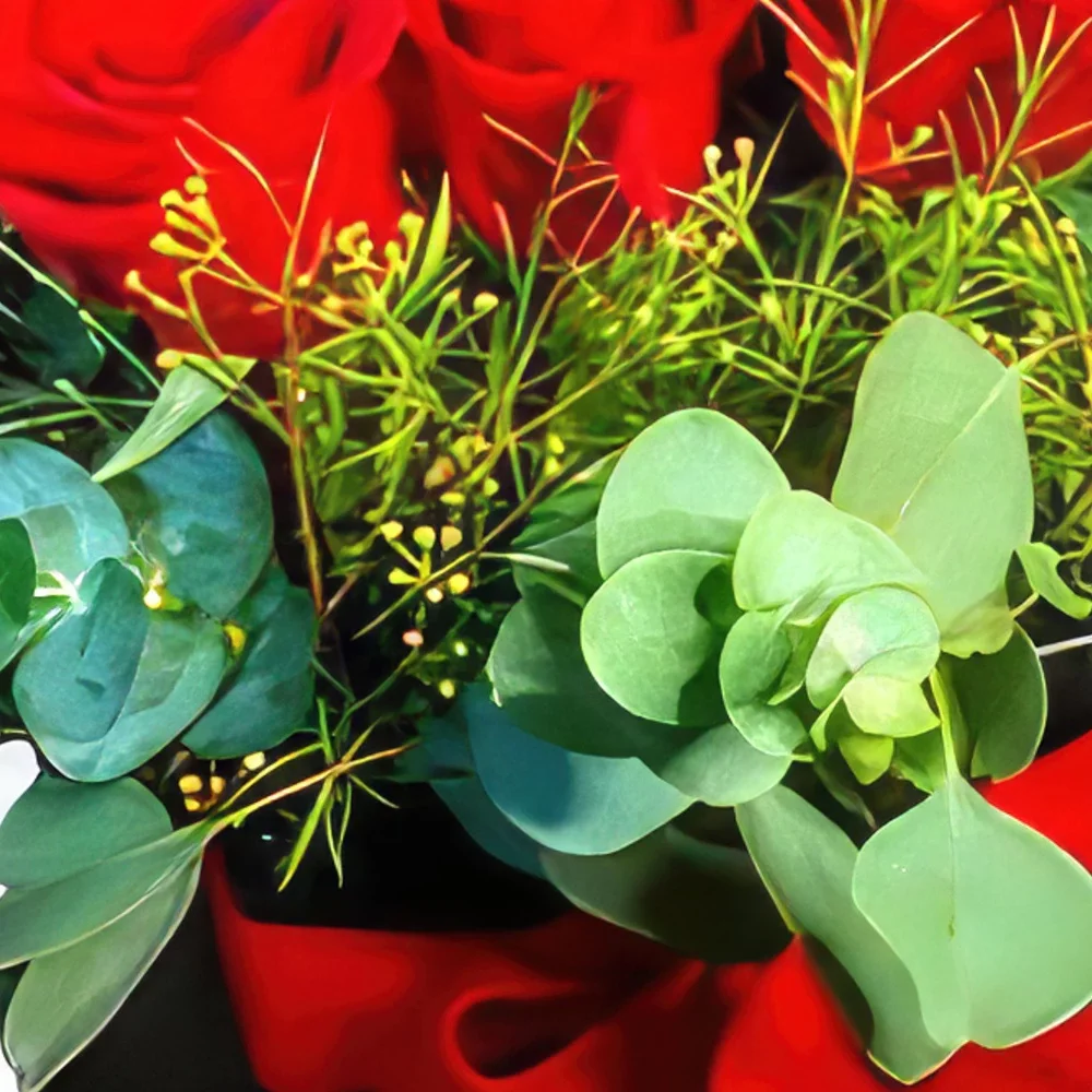 פארו פרחים- קוביית שושנים זר פרחים/סידור פרחים