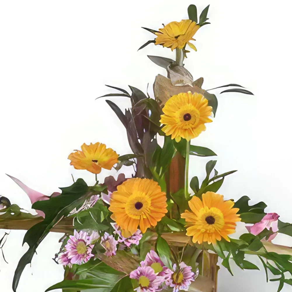 Krakau bloemen bloemist- Geel groen Boeket/bloemstuk
