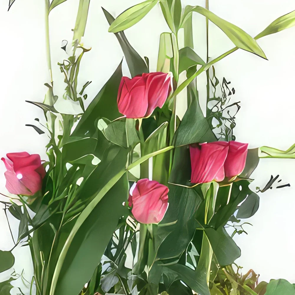 fiorista fiori di Strasburgo- Composizione floreale rosa e verde Salvador Bouquet floreale