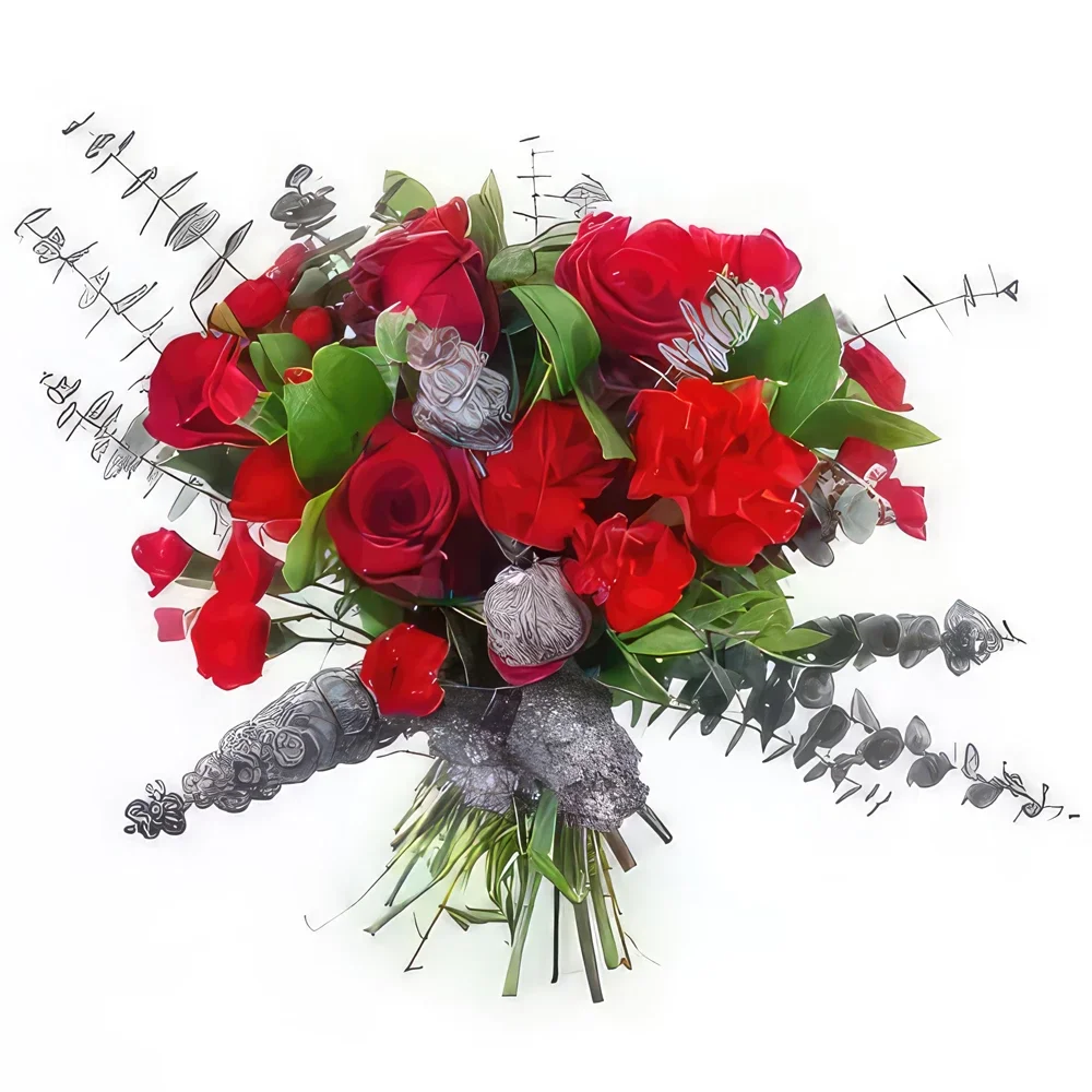 nett Blumen Florist- Frankfurter bezaubernder runder Strauß Bouquet/Blumenschmuck