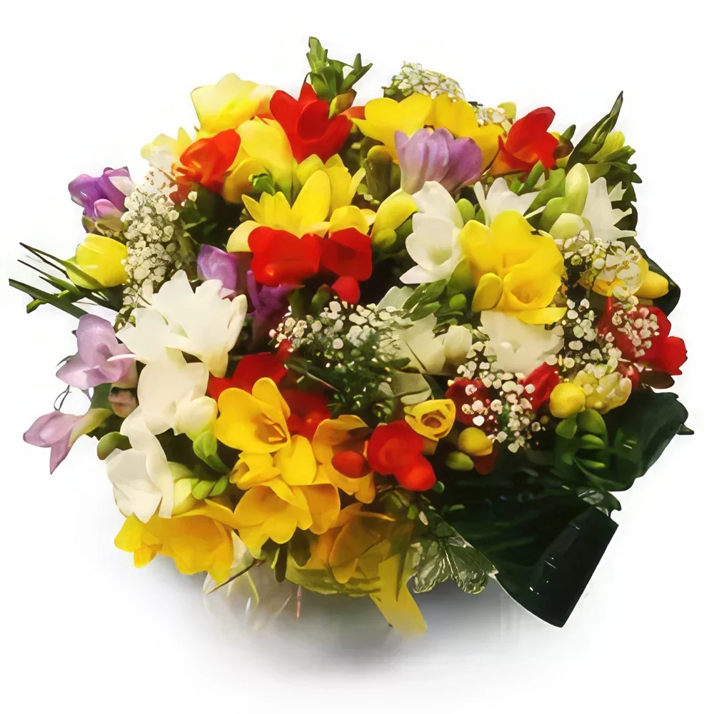 Krakau bloemen bloemist- Geel en rood Boeket/bloemstuk