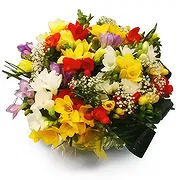 Strusinek online Blomsterhandler - Gul og rød Buket