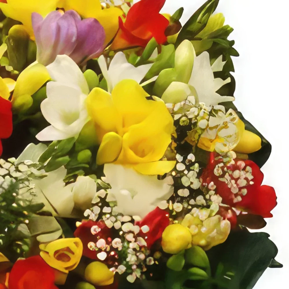 Krakau bloemen bloemist- Geel en rood Boeket/bloemstuk