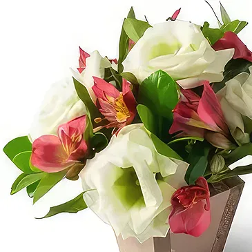 Brasilien Blumen Florist- Anordnung von Feldblumen und Astromelia in ro Bouquet/Blumenschmuck