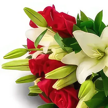 Chile flowers  -  Bouquet of Lilies and Red Roses Flower Bouquet/Arrangement
