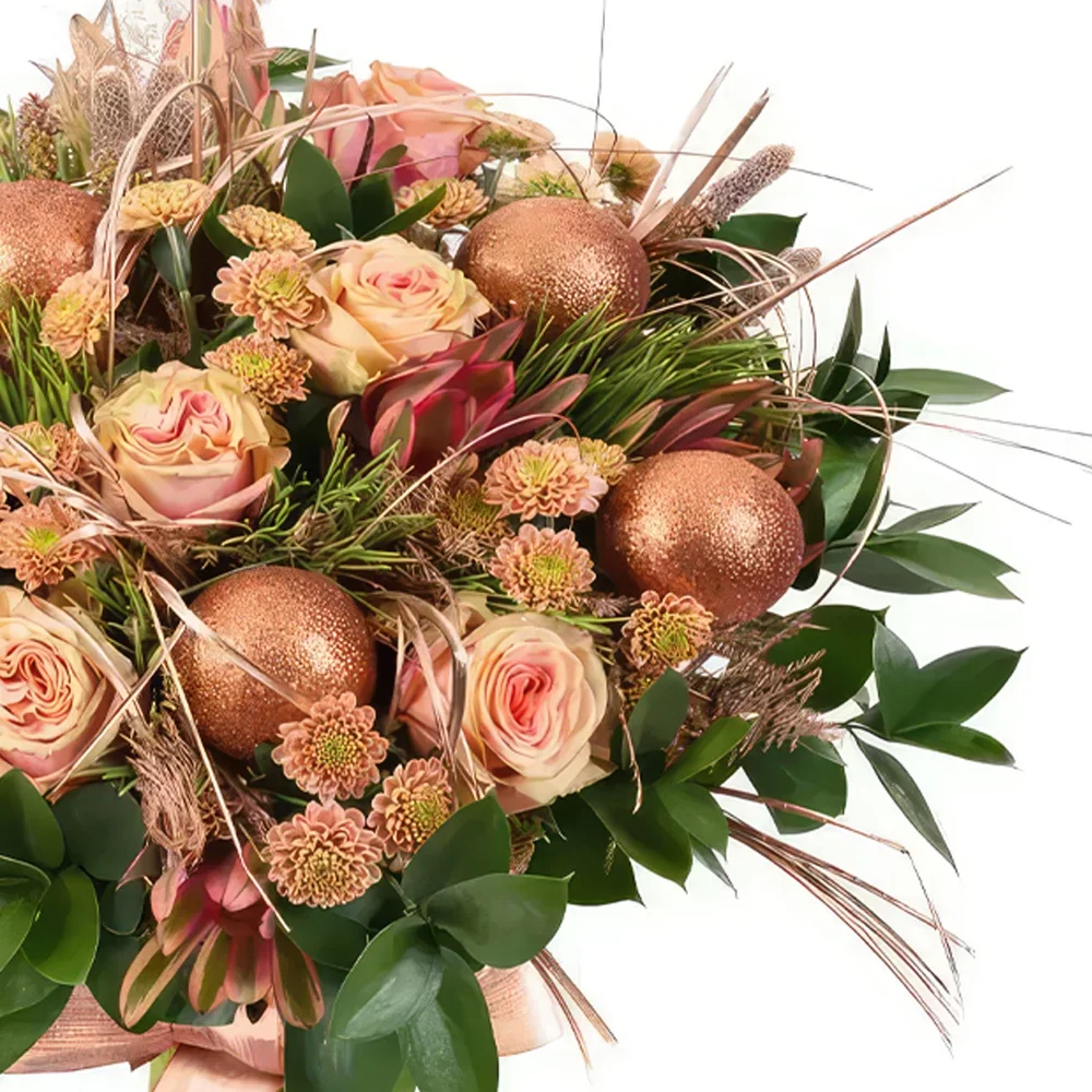 Madeira kvety- Bronzová vianočná kytica Aranžovanie kytice