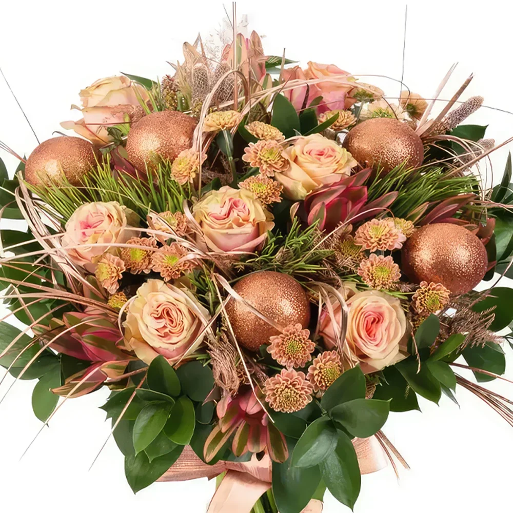Montegiardino blomster- Julebuket i bronze Blomst buket/Arrangement
