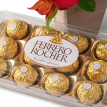 flores de Uberlândia- Arranjo de Flores Vermelhas Mistas e Chocolat Bouquet/arranjo de flor