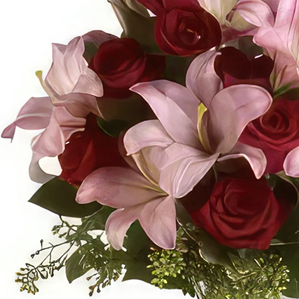 fiorista fiori di Lisbona- Sinfonia rossa e rosa Bouquet floreale