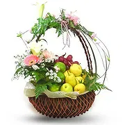 Kroatien Online Blumenhändler - Frischer Obstkorb mit Blumen Blumenstrauß