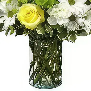 Ad Dilam blomster- Blandede blomster i vase Blomsterarrangementer bukett