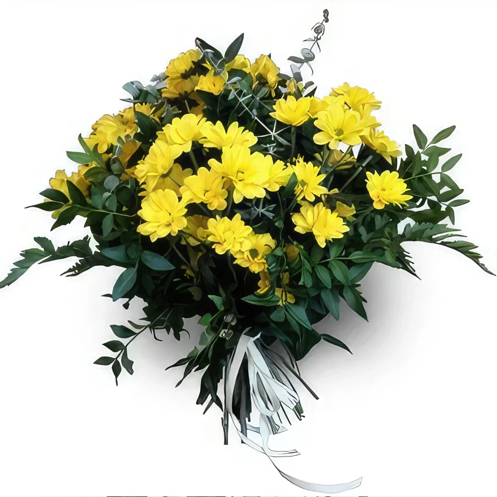 쿼 테이 라 꽃- 생생한 노란색 꽃다발/꽃꽂이